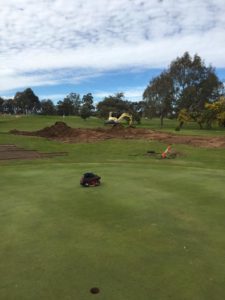 The old 16th green goes to make way for a new green