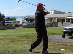 Steve McMahon teeing off prior to winter